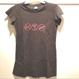 2 Chix Brown Fun Maternity Tee, sz S